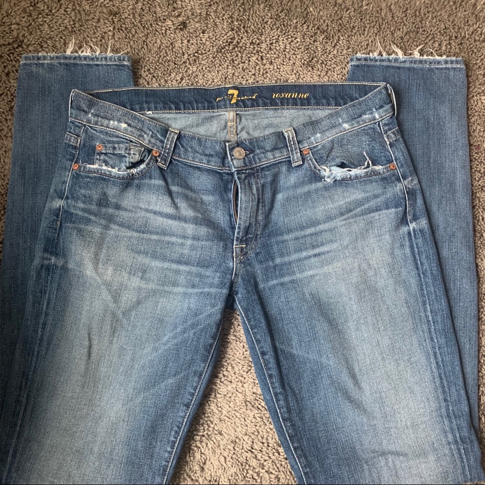 7 For All Mankind Roxanne Distressed Jeans - Picture 3 of 7